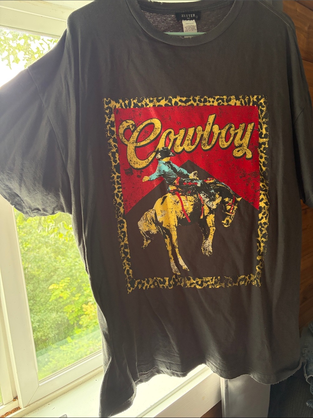 Cowboy Graphic Tee - Black with Red & Yellow Print